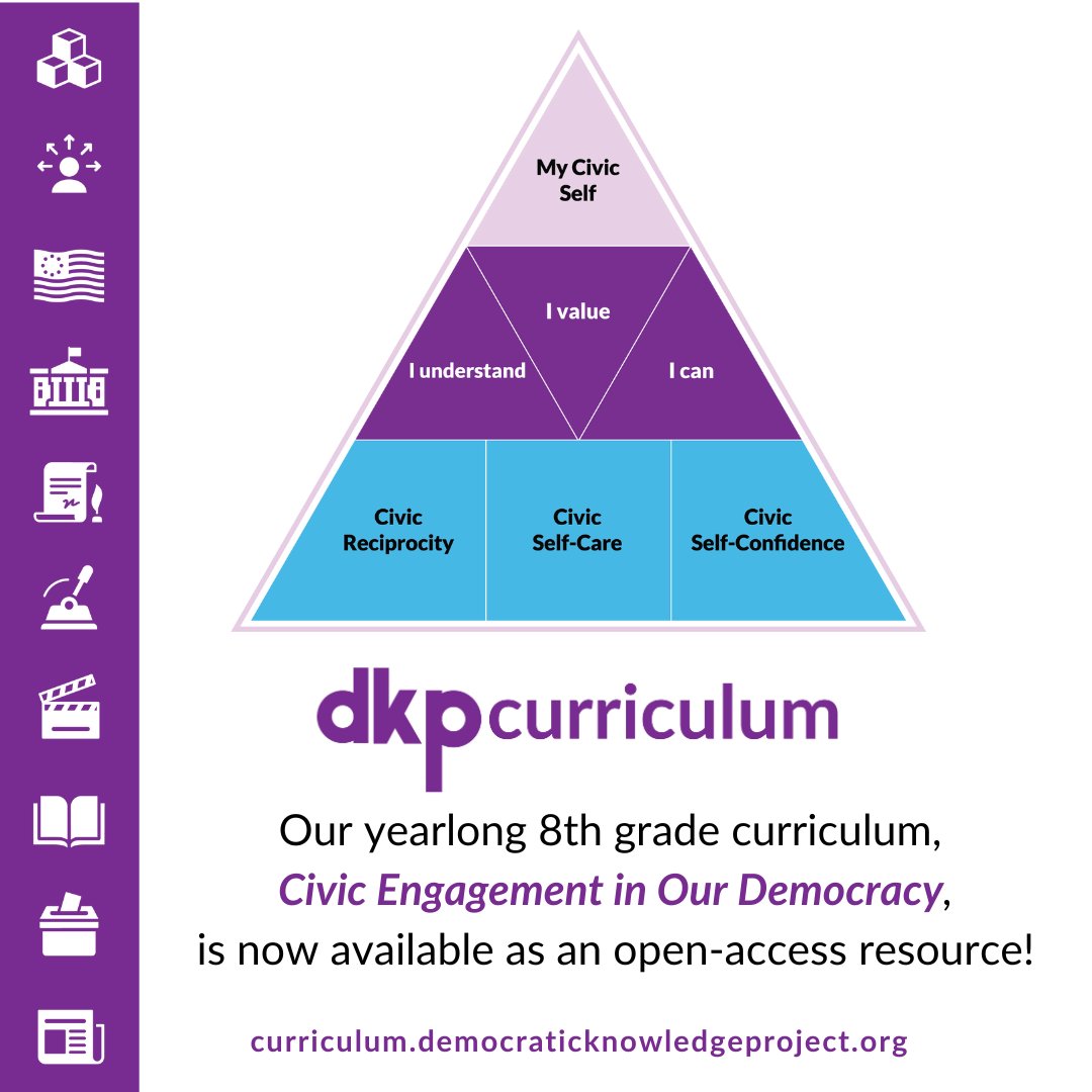 ProjectZeroHGSE's tweet photo. NEW 8th grade civics curriculum from @DKPHarvard now available! “Civic Engagement in Our Democracy” is free of charge &amp; open access. Co-designed and tested with over 60 MA educators. Check it out &amp; learn more here: https://t.co/vtesptUXD2 https://t.co/0H7R0vDn25