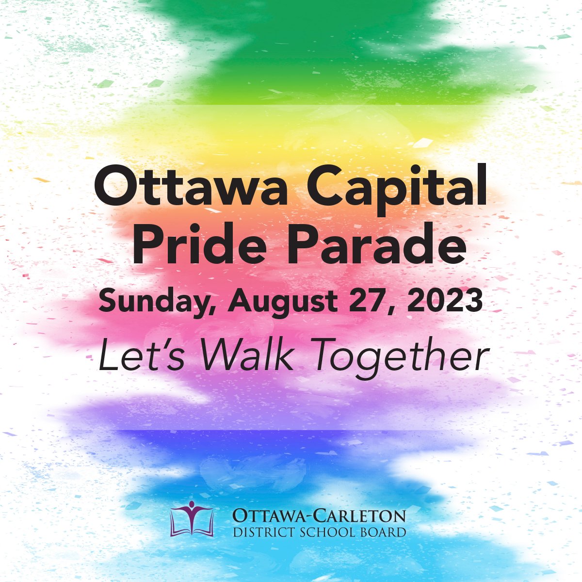 Don't forget to join us at the Capital Pride Parade on Sunday, August 27th! The OCDSB has once again been invited to lead the parade by carrying the giant parade pride flag. Learn more: ow.ly/f6W050Pv0tu