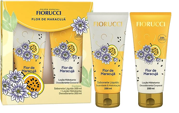 Kit Sabonete Líquido 200ml + Loção Hid. 200ml FLOR DE MARACUJA FIORUCCI