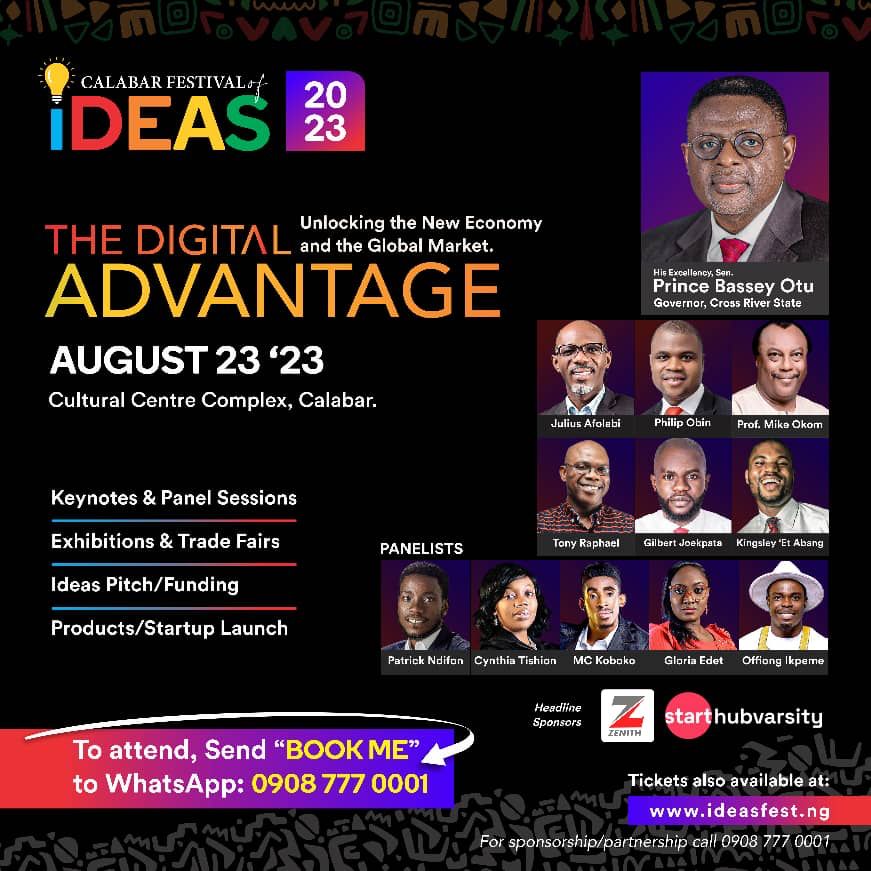 OkonQueencess's tweet photo. 🚀 Propel your business to the global stage! Attend #CalabarIDEASFest to discover how the #DigitalAdvantage is reshaping success stories. #CFOI2023 #IdeasFest https://t.co/Ov8CufoO9q