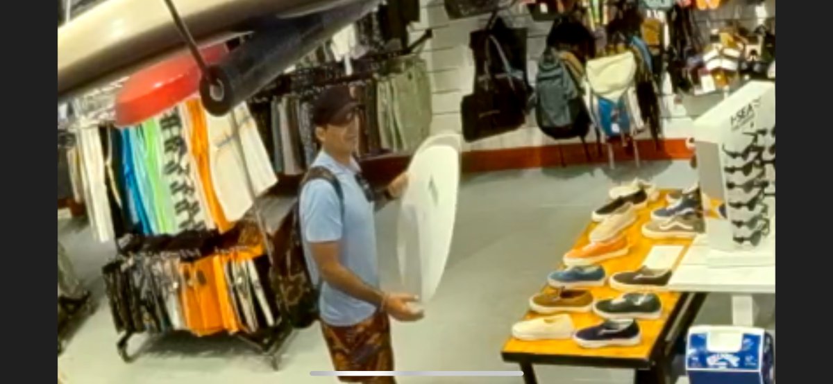 The Edgartown Police Department is looking to identify this individual. If you have any information about this person, please call (508) 627-4343. He allegedly swapped a price tag on a skim board at the Boneyard.