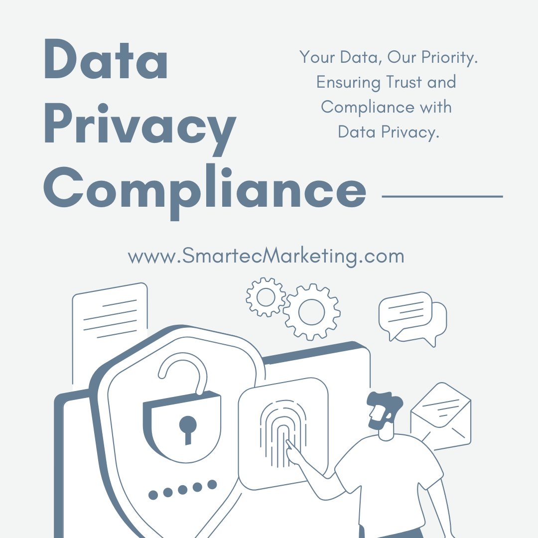 Trust Matters! 🔒🔐 
 Safeguard customer data and build trust with your audience. 
 Prioritize data privacy at smartecmarketing.com! 
 #DataPrivacy #TrustworthyBrand