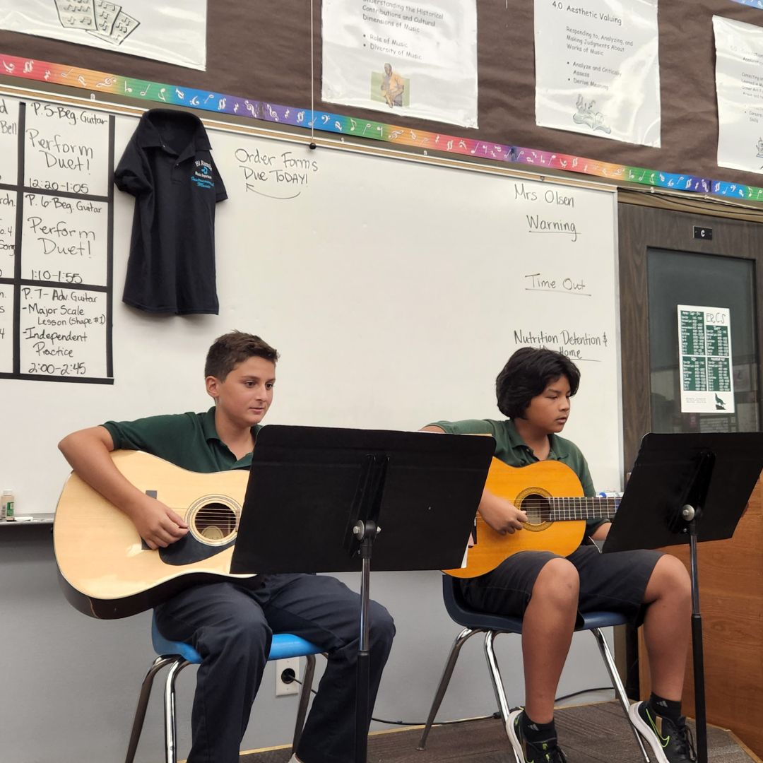 Guitar class is always a favorite. We cannot wait for those sweet guitar riffs in the '23-'24 school year!