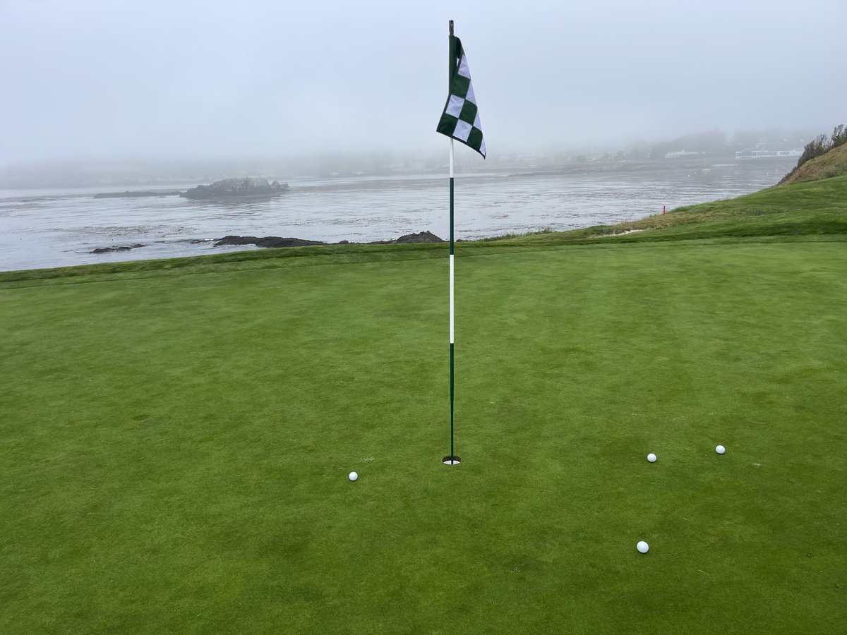 GlorifiedDonkey's tweet photo. I did NOT make this up. 7th hole at #PebbleBeach &amp; this happened! 

Best display I’ve ever seen from a foursome and will probably never be beaten. 

Side note: all golfers were 11 handicap plus, so basically a one in ten million event! 

Impressive?

#Golf #GolfTalk https://t.co/RQSdU97bfj