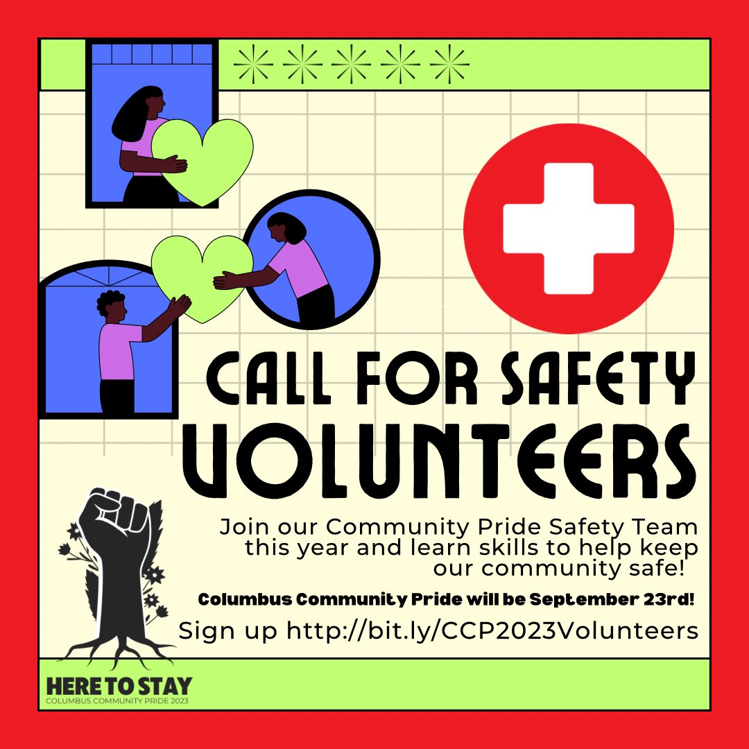 Our festival is almost a month away (September 23rd) and we are looking for safety volunteers! Safety volunteers will be trained in first aid, deescalation, how to stop bleeds, self defense, and harm reduction. bit.ly/CCP2023Volunte… to sign up!