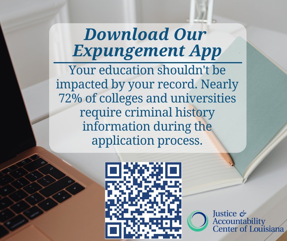 JacLouisiana's tweet photo. Do you want to enroll in school but worried about your record? Download our app now to check your eligibility and complete your petition. Grab your background check, bill of information, and court minutes to get started.
#freshstart #newending #cleanslate #expungement https://t.co/AYsJFSlmrH