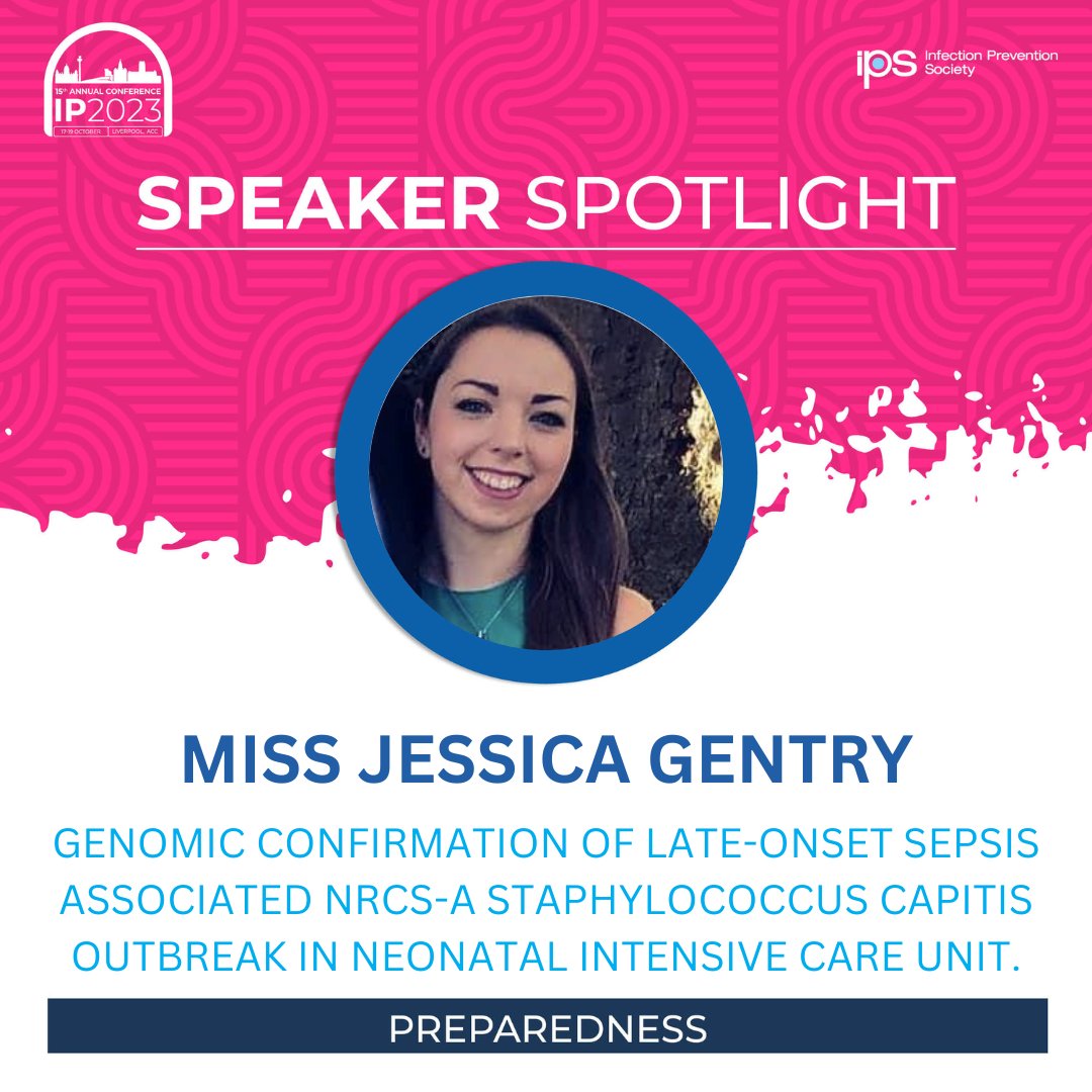 We're looking forward to Miss Jessica Gentry's presentation"Genomic confirmation of late-onset sepsis associated NRCS-A Staphylococcus capitis outbreak in neonatal intensive care unit."
Register for #IP2023conf today and avail of our great early bird rate: loom.ly/2lYDSD0
