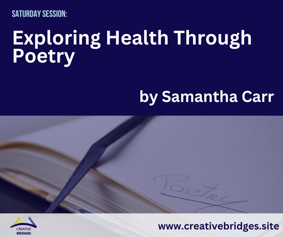 CBWellbeing's tweet photo. We know poetry is powerful way to explore different topics and perspectives.

Samantha Carr will be using #poetry as a means to explore #health on Saturday 16th September of Creative Bridges 2023.

Tickets and more here: https://t.co/WdhMiWqnYy

#CBWellbeing https://t.co/pm68PPK7ay