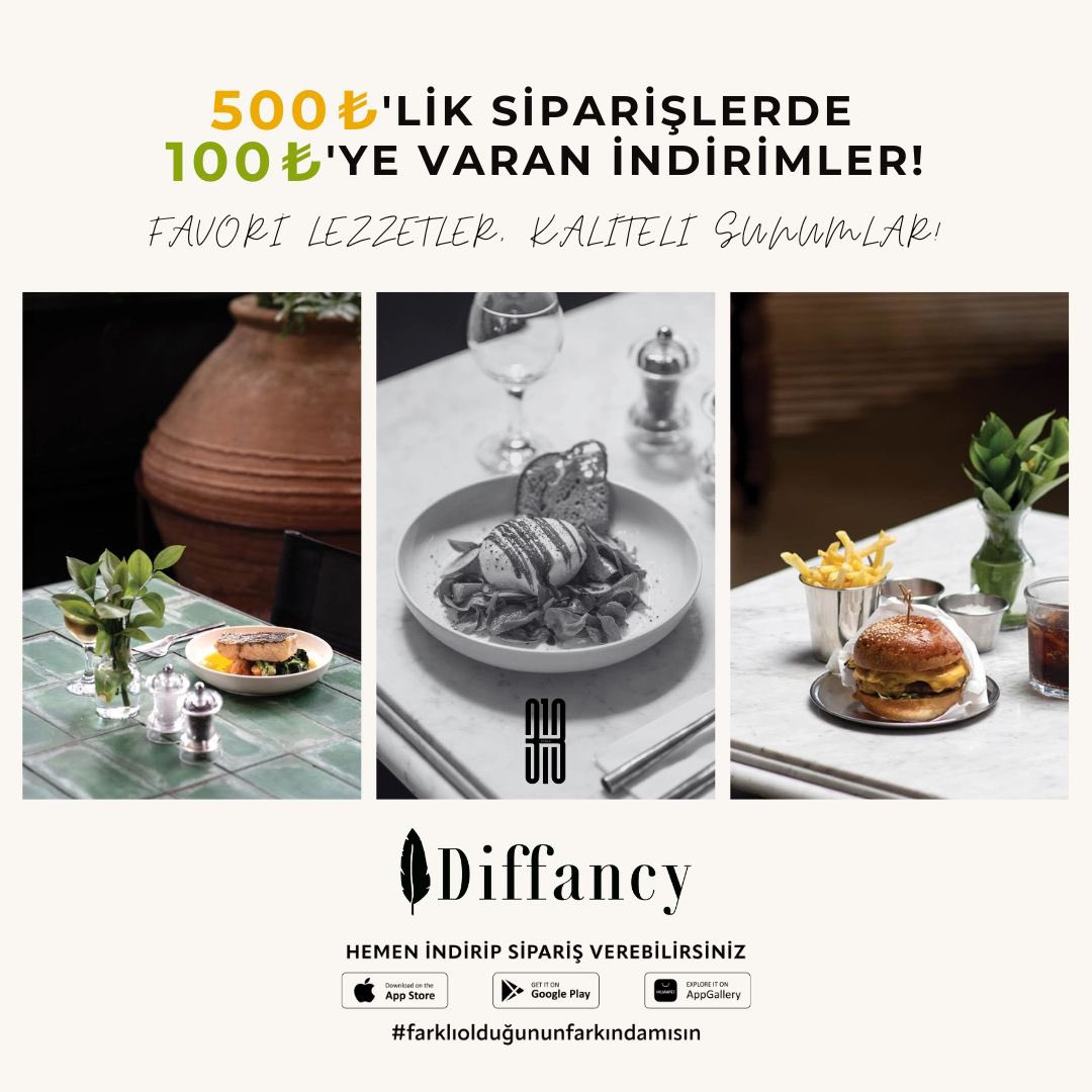 Favori lezzetler, kaliteli sunumlar Diffancy aracılığı ile tek tıkla kapınızda! ✨