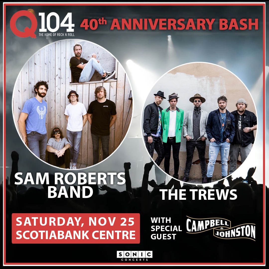 Halifax! Let’s go! Been too long & we haven’t had a decent Donair in years. Join us November 25th for @Q104Halifax 40th Anniversary Bash at @ScotiabankCtr w/@thetrews & special guest @camandjohnston 🎟️ on sale this Friday August 25th 10am Pre sale tmrw 10am. Use code HALIFAX