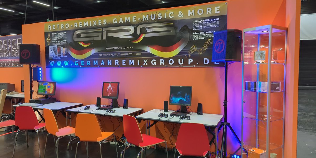 rabatzmacher's tweet photo. So erster Stand fertig eingerichtet #gamescom2023 #retroarea #germanremixgroup Powered by @TeufelAudio #rocksterair https://t.co/xZFJ5fk4cv