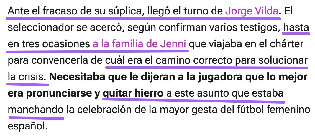 PabloEchenique's tweet photo. Después de la agresión, Rubiales presionó a la jugadora. Como no le hizo caso, fue Vilda tres veces a presionar a su familia. Como eso tampoco tuvo efecto, la RFEF falsificó unas declaraciones exculpatorias de Jenni. La maquinaria de la omertà patriarcal a todo gas. ASCO 🤮 https://t.co/A11krevYft