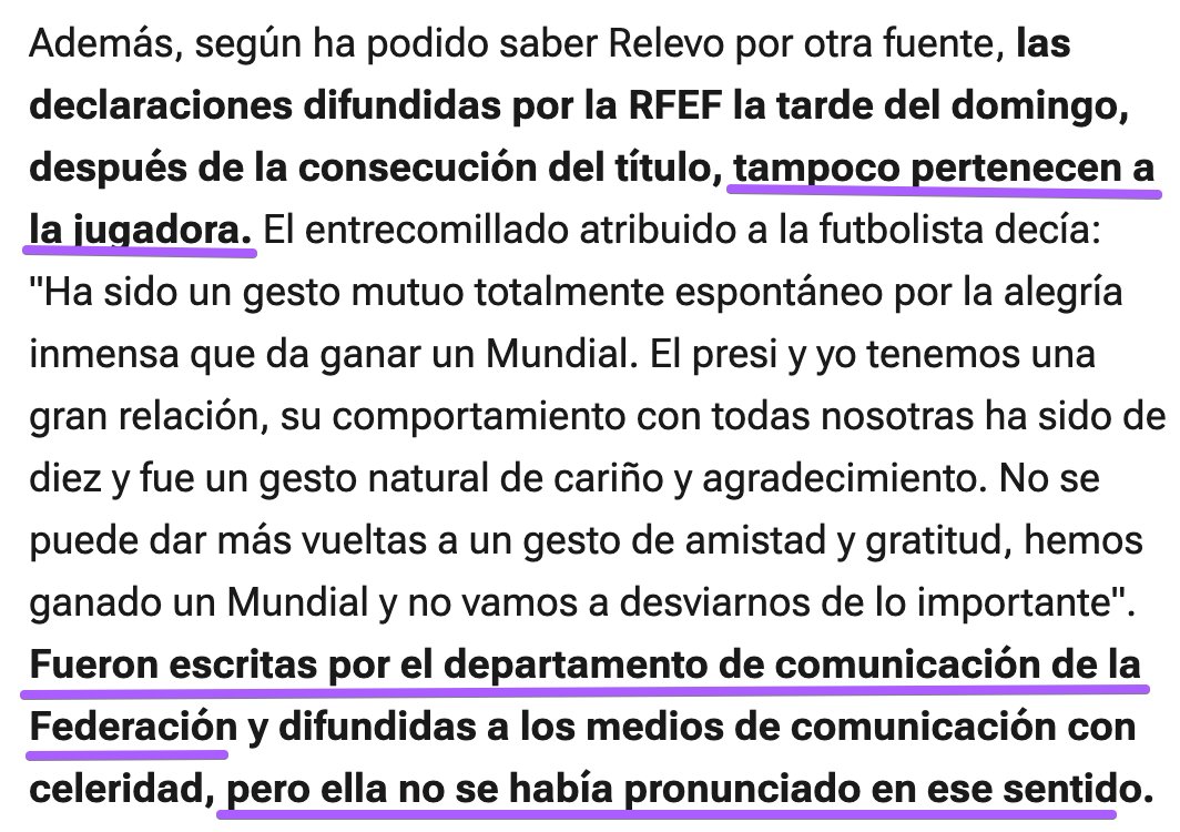 PabloEchenique's tweet photo. Después de la agresión, Rubiales presionó a la jugadora. Como no le hizo caso, fue Vilda tres veces a presionar a su familia. Como eso tampoco tuvo efecto, la RFEF falsificó unas declaraciones exculpatorias de Jenni. La maquinaria de la omertà patriarcal a todo gas. ASCO 🤮 https://t.co/A11krevYft