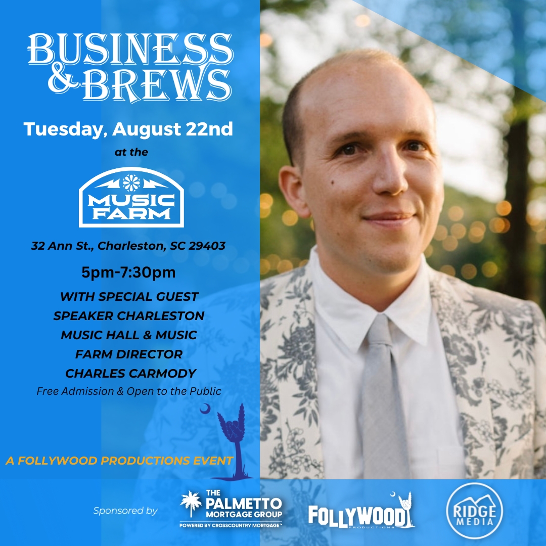 TONIGHT! Join us &amp; our very own Charles Carmody as he answers your questions at the One Year Anniversary of Business &amp; Brews. Charles will be reflecting on 11 years in the live music industry as well as chatting about the Music Farm's history and how the industry works!