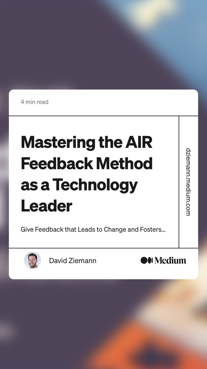 Learn how you can improve how you give feedback using the AIR method.

levelup.gitconnected.com/air-feedback-m…

#technology #feedback #leadership