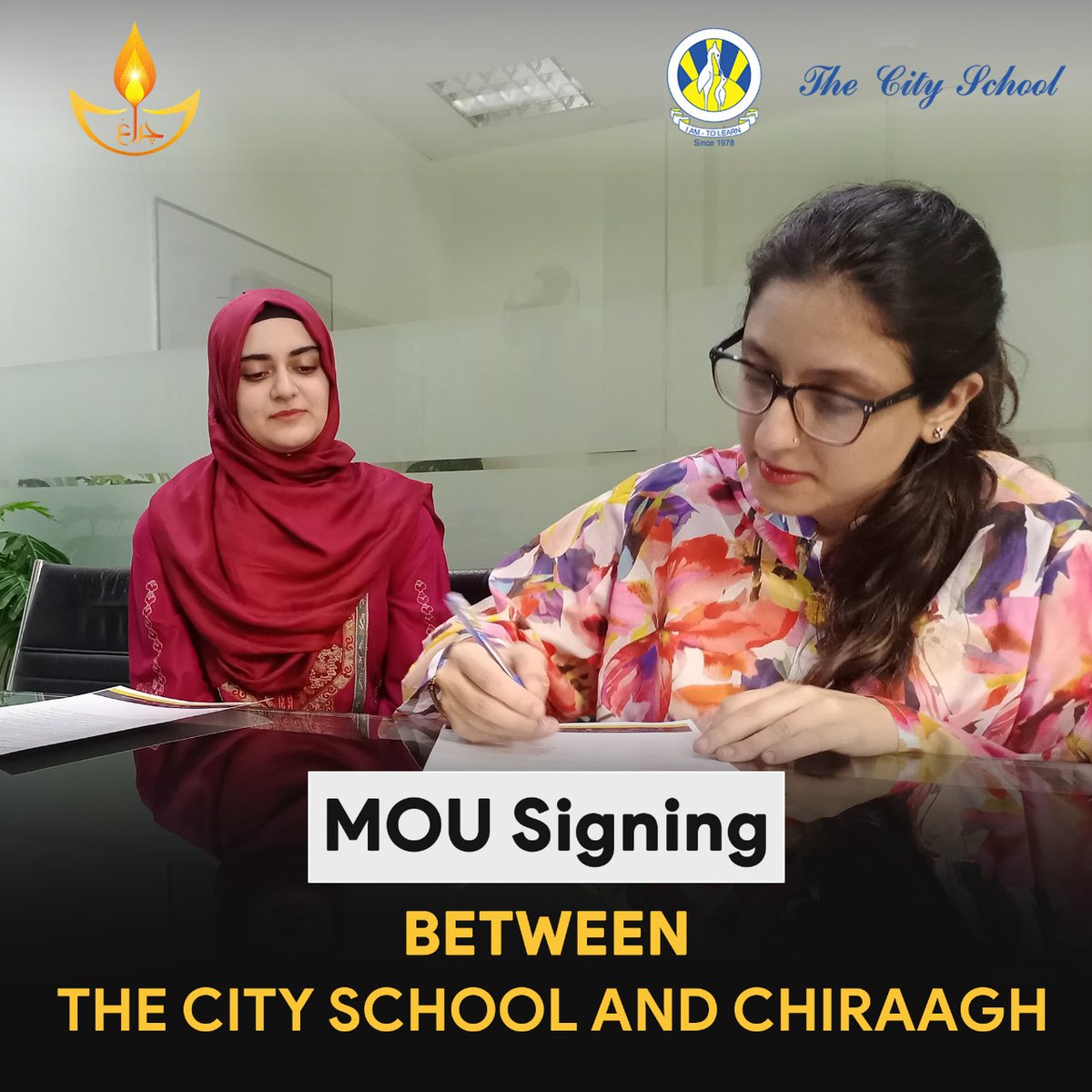 ChiraaghPak's tweet photo. We are thrilled to announce the signing of an #MOU between #Chiraagh and The City School.

Through this partnership, The City School will conduct learning and development activities at CVTS while Chiraagh will provide internship opportunities to the students of The City School. https://t.co/EjsFmYhJMq