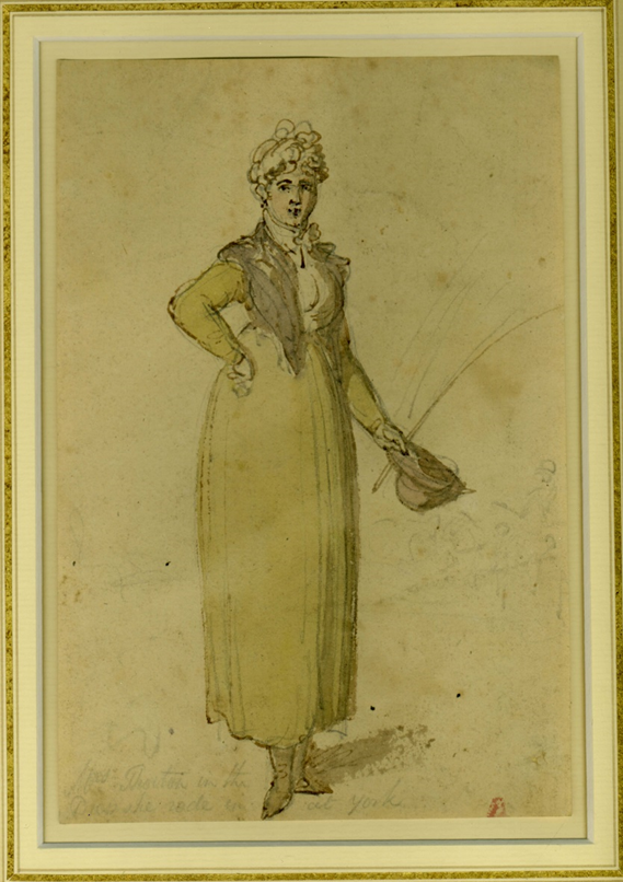 York Race Course, August 25th 1804.
Alicia Thornton (nee Meynell) became the first woman in the Jockey Club Records to have raced and won against a man, a record unequalled until 1943.