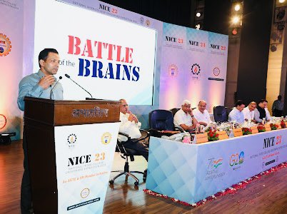 kundan_ias's tweet photo. Attended Grand Finale of National Inter-College Crossword Expedition #NICE2023 @AICTE_INDIA Auditorium in Delhi. Kudos to #AICTE and supporting institutions for growing NICE so remarkably in short span of time.@g20org @IIMMumbai @IASassociation @IPRD_Bihar https://t.co/mwn6cWLSYs