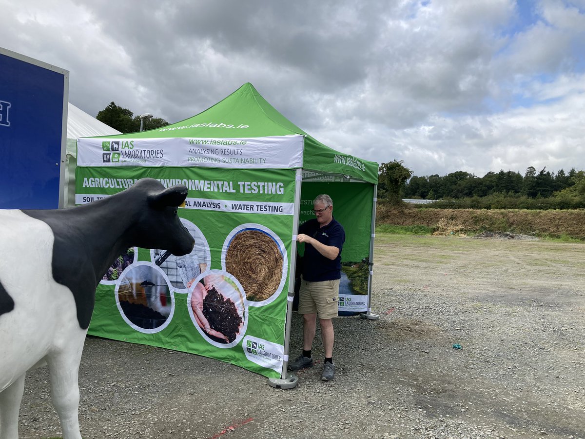 IASLabs's tweet photo. Getting set up for the @virginiashow in Co Cavan. Call to our stand to discuss #soil analysis, #silage analysis, #milkanalysis. #grasstomilk https://t.co/uXZprTmLUu