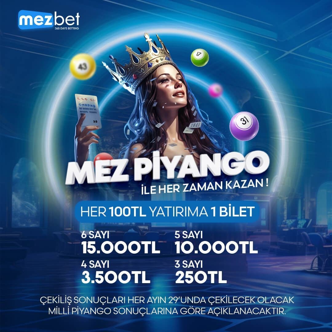 CratosSlotWin's tweet photo. ⭐️Mez Piyango ile her zaman kazan!

🎟 Her 100₺ yatırıma 1 bilet hediye!

📆Çekiliş sonuçları her ayın 29'undaki Milli Piyango sonuçlarına göre açıklanacaktır.

➡️https://t.co/JP8lbKKnG8

#Cratosslot #Cratosroyalbet #CratosPremium #Cratosbet #Cratosroyal #Denemebonusu https://t.co/rykZFQgSoW