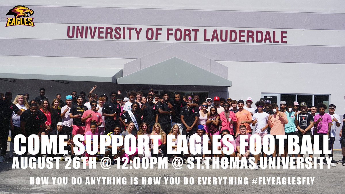 Our Eagles Athletics are nothing without our FANS! 

Make sure you EAGLES show up this Saturday for our 2023 Football Opener! 

🏠- @ ST. THOMAS 
⏰- 12:00PM 
💰- 10$ ADMISSION