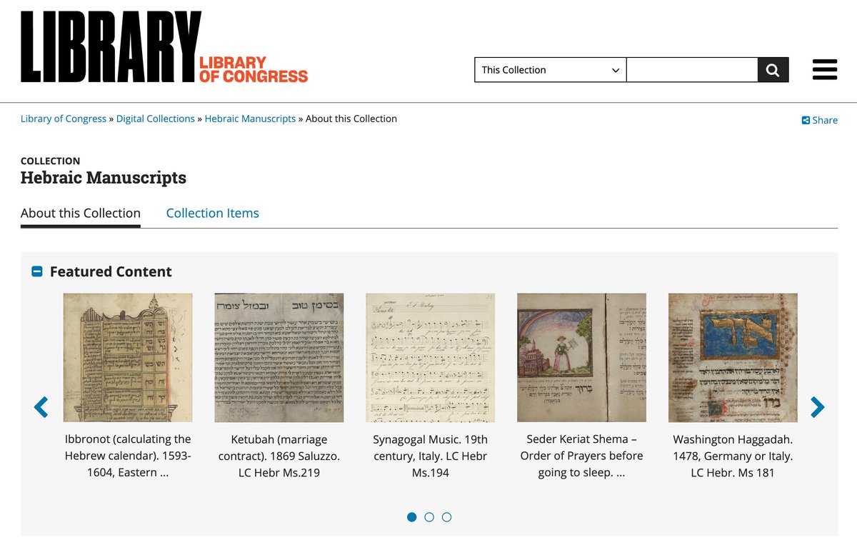 Digital Collections: Library of Congress Releases 230 Newly Digitized #Hebrew #Manuscripts ow.ly/aKsu50PBWk5 <a href="/librarycongress/">Library of Congress</a>
