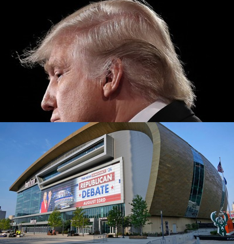 AndrewMcGIsMe's tweet image. YES! Trump&apos;s there, even when he&apos;s not... my thoughts exactly from the minute I saw the RNC presidential debate arena. 

Anyone else see it? #combover