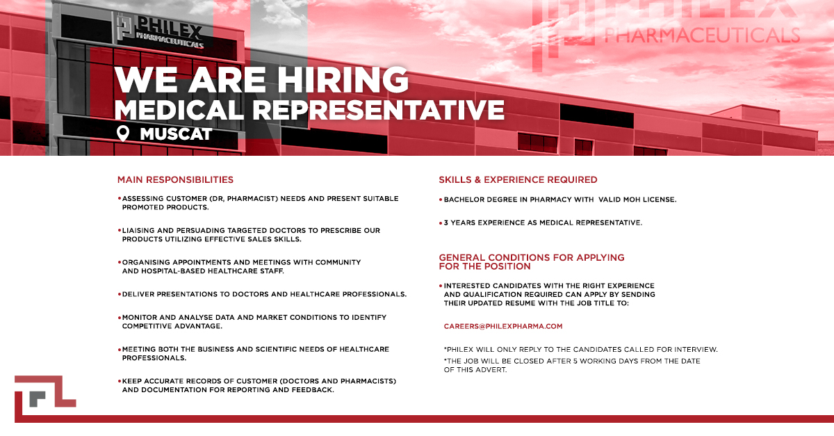 PhilexPharma's tweet image. We are hiring: Medical Representative

If you have the the skills and experience required, apply now and take your career to new heights with #PhilexPharmaceuticals #MedicalRepresentative #MedRep #JobOpening #JoinOurTeam