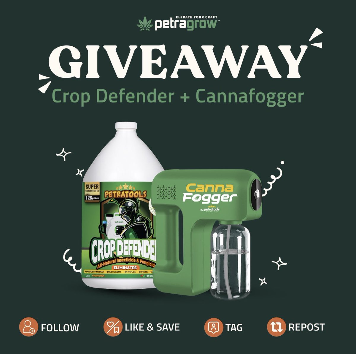 HERE WE GO GROWMIES! The much awaited giveaway is here. Follow us, tag your friends &amp; repost this to get the chance to win a CANNA FOGGER &amp; CROP DEFENDER for your next IPM treatment! 😎🌿

GIVEAWAY ENDS AUGUST 29! 🎉