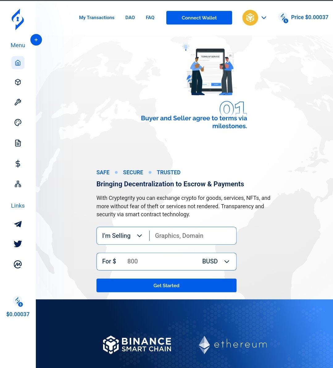 Cryptegrity (@cryptegrityapp) on Twitter photo With <a href="/CryptegrityApp/">Cryptegrity</a> you can create #escrow agreements as the buyer or seller to securely #pay for goods and services with any #token or #coin on #bnb and #eth chains! Security and peace of mind via #decentralization and #dao. With <a href="/CryptegrityApp/">Cryptegrity</a> you can create #escrow agreements as the buyer or seller to securely #pay for goods and services with any #token or #coin on #bnb and #eth chains! Security and peace of mind via #decentralization and #dao.