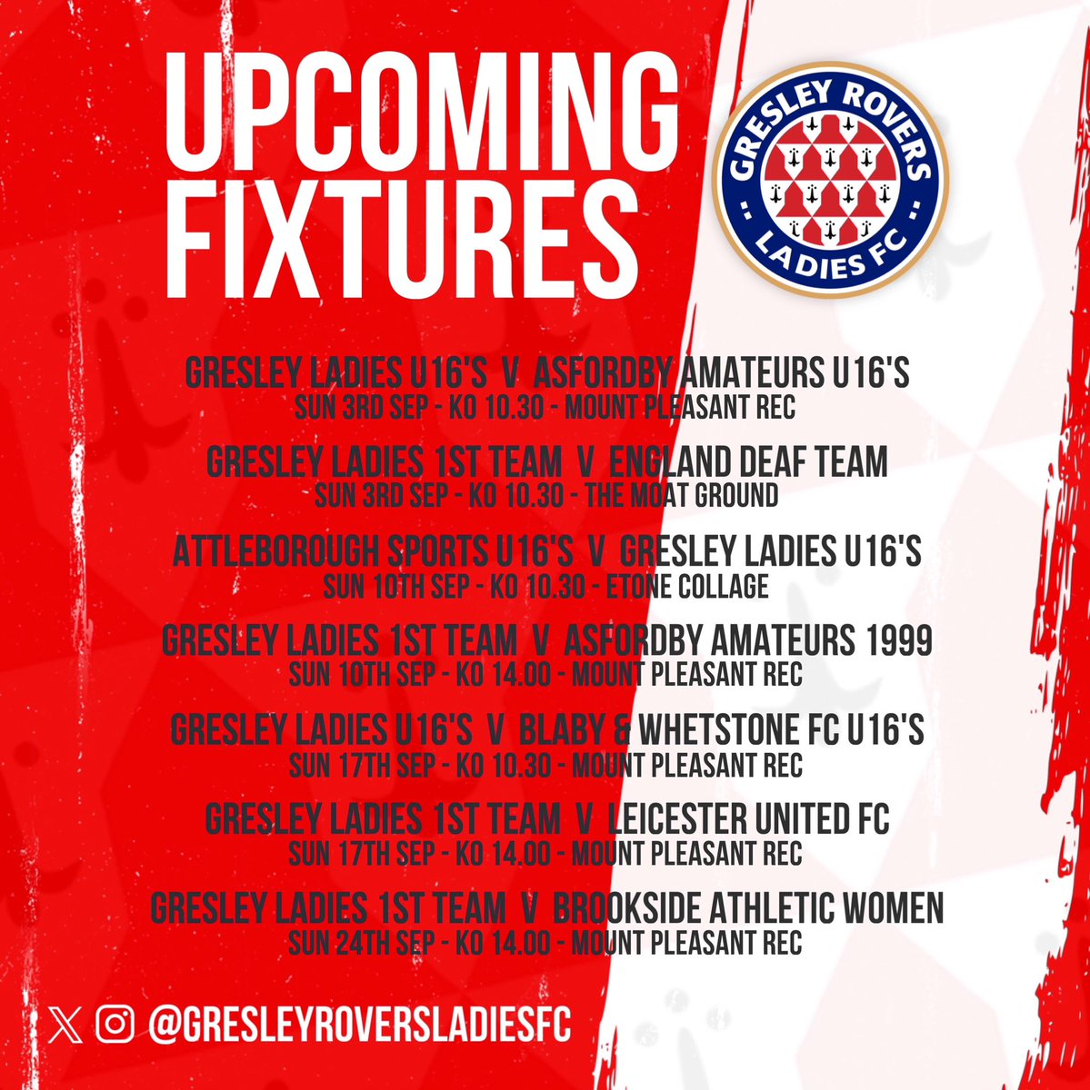 The fixtures for September and the start of the season are out 👇we would love your support. 🔴⚪ join the Roverlution. #team #teamwork #womensfootball #womenshealth