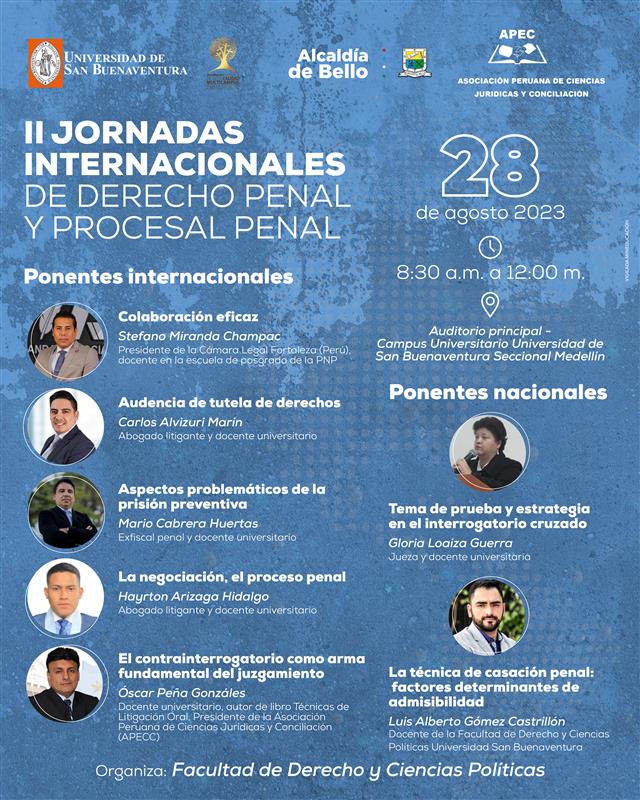 derechousb's tweet photo. En el marco de sus *25 años*,  la Facultad de *Derecho y Ciencias Políticas* y la *Alcaldía de Bello*, los invita a sus *II Jornadas Internacionales de Derecho Penal y Procesal Penal*. https://t.co/n7mqg92v2X