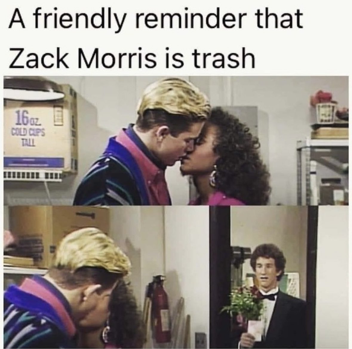 We will take our lashes for this. Zack was a goddamn snake. AC Slater all day