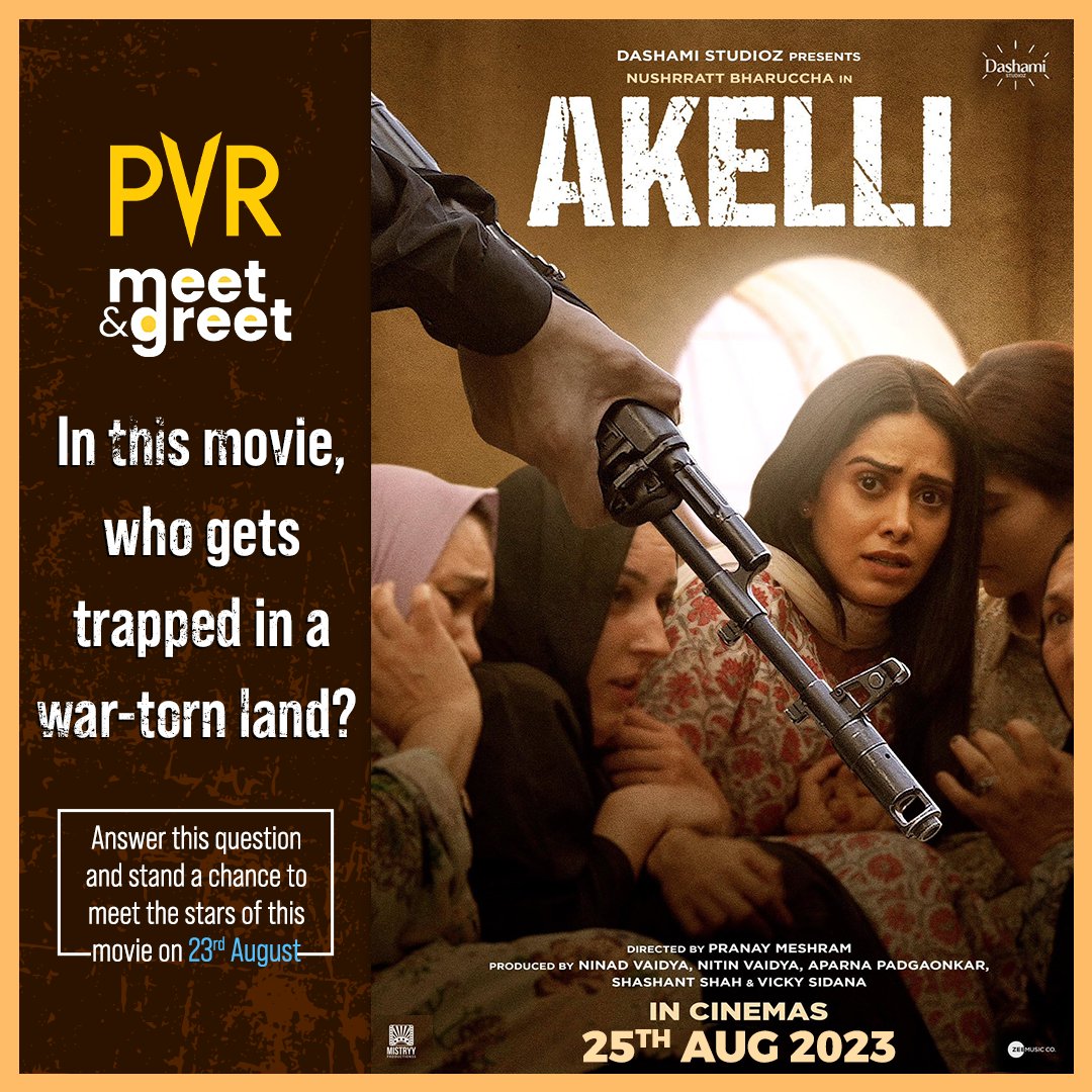 Want to meet the cast of #Akelli? 🤩 Well, here's your chance! All you have to do is answer a simple question, and you could have the opportunity to meet the stars of the movie. Steps: 1: Share your answer along with the city you’re from in the comments 2: Tag PVR Cinemas and…