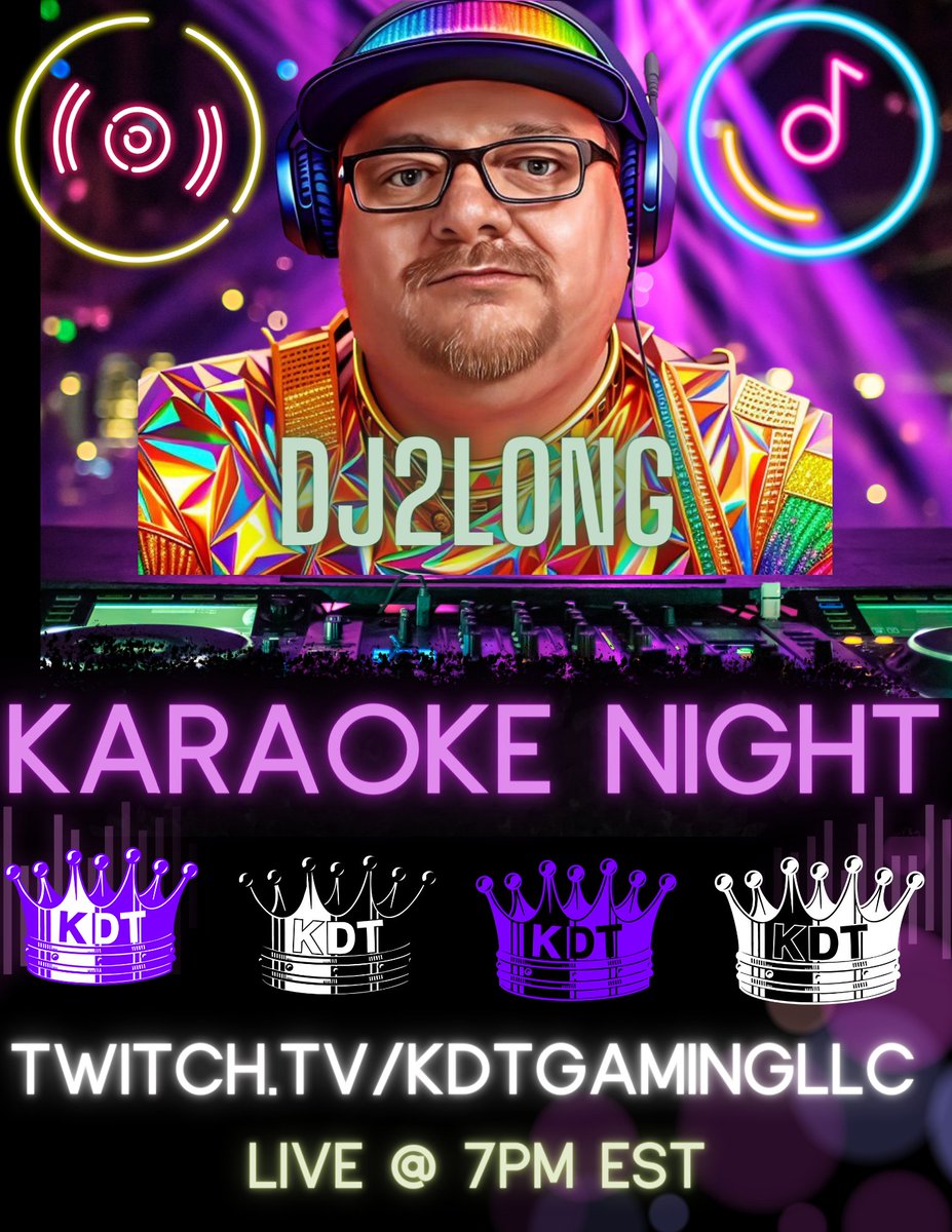 Karaoke tonight at 7pm EST at twitch.tv/kdtgamingllc, join the discord at discord.gg/KDTGaming #karaoke #sing #stream #tiktok #gameing #kdt #twitch #KaraokeNight #SingYourHeartOut #LetsKaraoke #KaraokeTime #KaraokeJam #KaraokeVibes #KaraokeFun