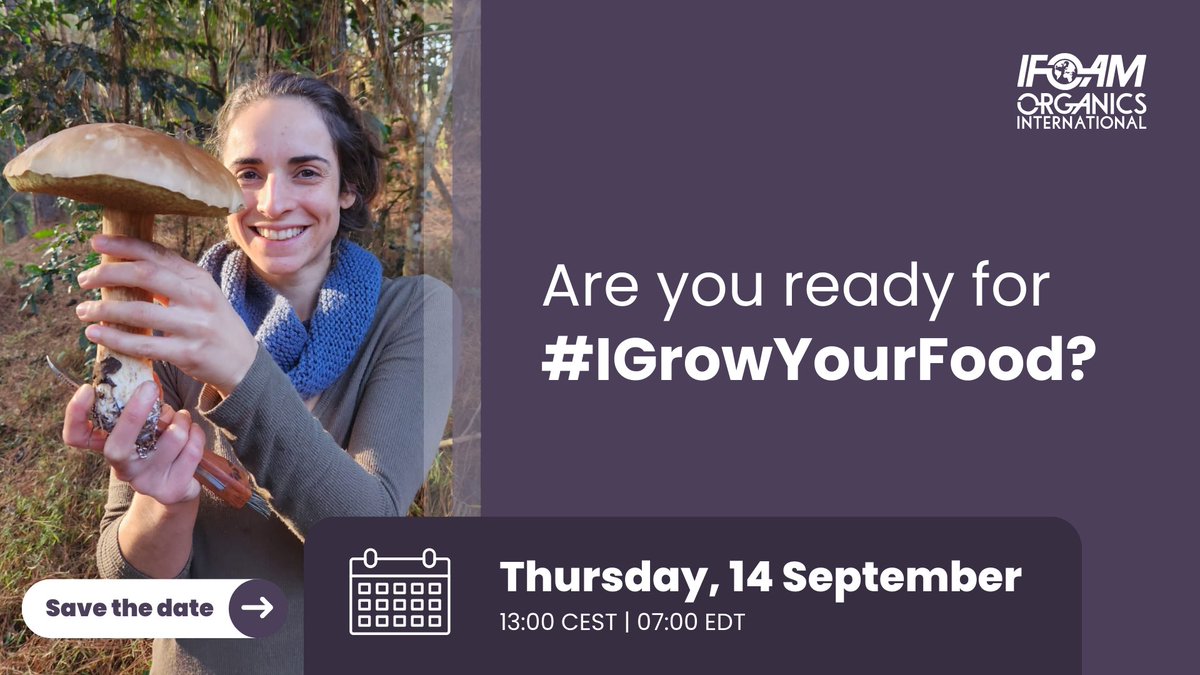 Are you ready to celebrate 5 years of #IGrowYourFood,with (INOFO) ifo.am/inofo on 14/9/2023  titled “Nourishing the world in times of crises- Farming and food production for the future”?
Watch the livestream on YouTube, Facebook, LinkedIn &Twitter 👉@ifoamorganics