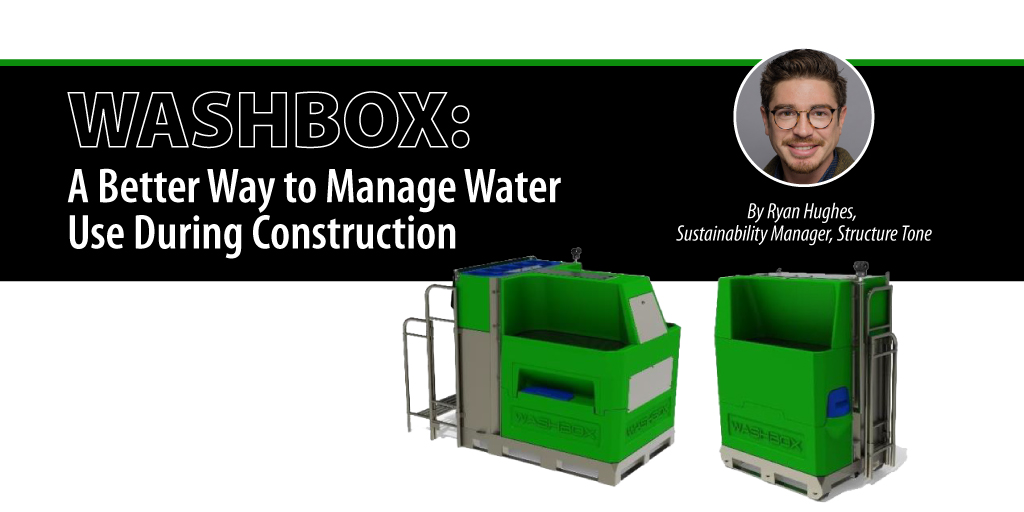 StructureTone's tweet image. In NY, Structure Tone is using an innovative on-site solution called WASHBOX to change the game and reduce temporary water usage. WASHBOX is a self-contained, mobile unit that captures and filters water with a reusable tank. Learn more in #STOBGinsights: ow.ly/7iLe50PqQBS