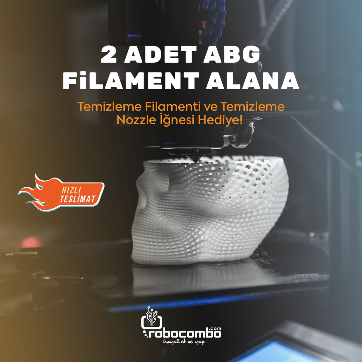 robocombocom's tweet photo. Filament alışverişlerinizde cazip fırsat! 🚀

Şimdi ABG filament alanlara temizleme filamenti ve temizleme nozzle iğnesi hediye! 🙌🏼
Hızlı teslimat ve uygun fiyatlar için acele edin.

Detaylı bilgi için bize ulaşın!
🌐 Web: https://t.co/trSYwXlAc1
💬 Whatsapp: 0552 550 76 26 https://t.co/YhQESjDuAn
