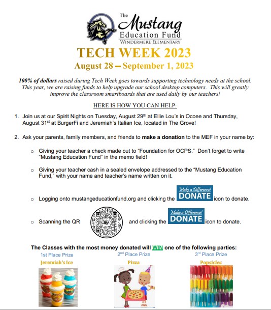 Tech Week is next week! Support the Mustang Education Fund!