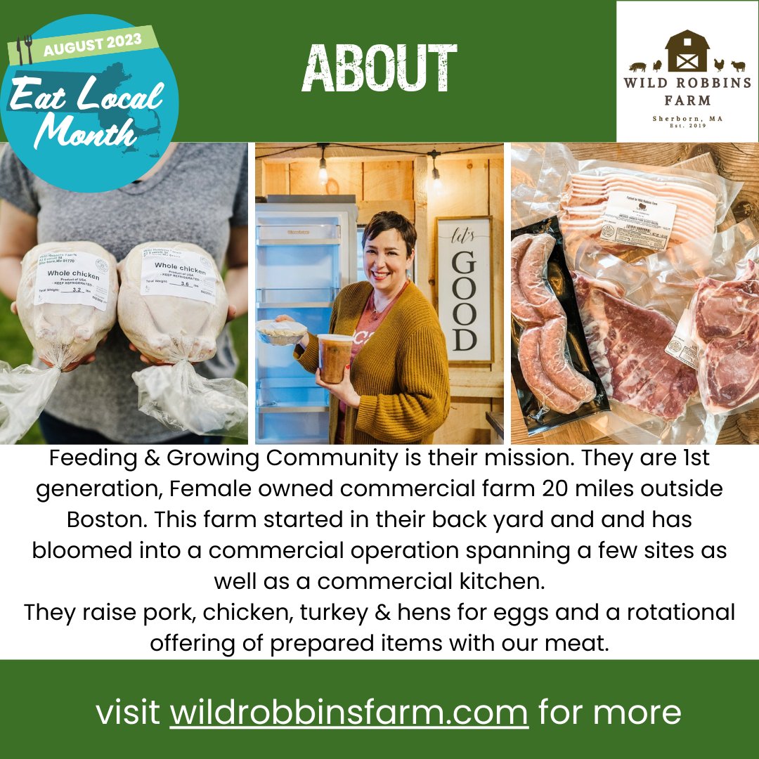 Wild Robbins Farm believes the more you know about your food and your farmer, the better! Learn more at our collaborative event on August 25th! #eatlocalma #eatlocalmonth #localgreenfair