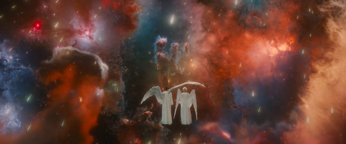 MJJoyceCrowley's tweet image. Crowley protected Aziraphale from the meteor shower sparks in the same way he protected Aziraphale from Hellfire. Aziraphale protected Crowley from the rain in the same way he protected Crowley from Holy Water. IT'S THE FIRE-WATER SYMBOLISM AGAIN NEIL GAIMAAAAAAAAAAN