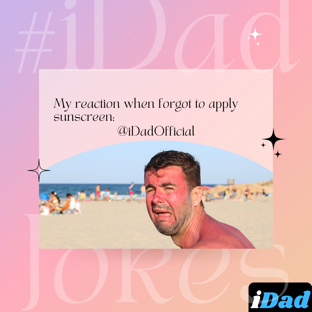IslamicDadX's tweet photo. π
πβοΈ When your sunburn sneaks up on you like an unexpected #iDadJokes! Remember to slather on that sunscreen for a burn-free summer! π₯π§΄π Share your funny summer mishaps below! πποΈ #TransformationTuesday #DadFails https://t.co/Bpp1fwjHcX