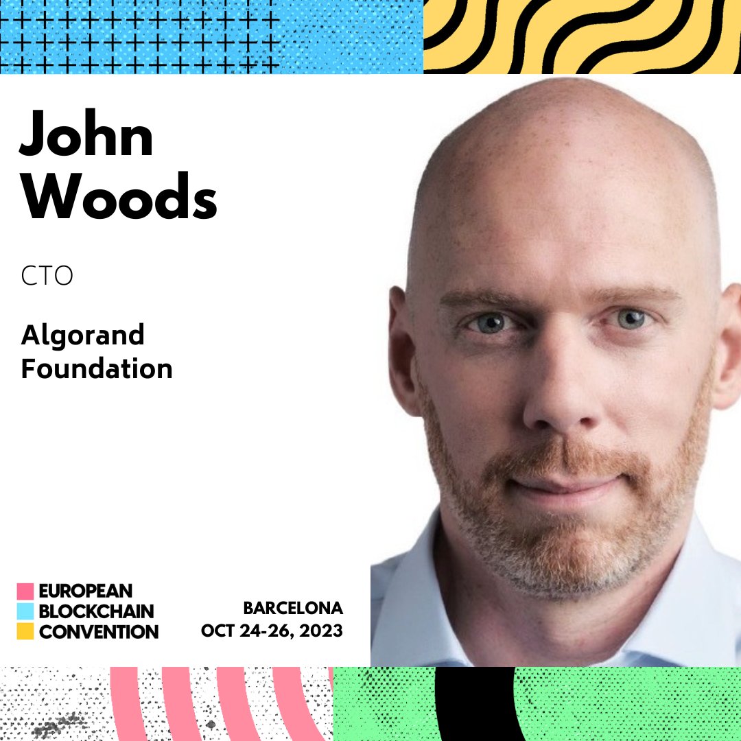 European Blockchain Convention (@eblockchaincon) on Twitter photo 📢 Speaker Announcement! 📢
<a href="/JohnAlanWoods/">John Woods</a>, CTO of the <a href="/AlgoFoundation/">Algorand Foundation</a>, will be speaking at the 9th edition of the <a href="/EBlockchainCon/">European Blockchain Convention</a> 👏
We are glad you're joining us, John! 🚀🌕 📢 Speaker Announcement! 📢
<a href="/JohnAlanWoods/">John Woods</a>, CTO of the <a href="/AlgoFoundation/">Algorand Foundation</a>, will be speaking at the 9th edition of the <a href="/EBlockchainCon/">European Blockchain Convention</a> 👏
We are glad you're joining us, John! 🚀🌕
