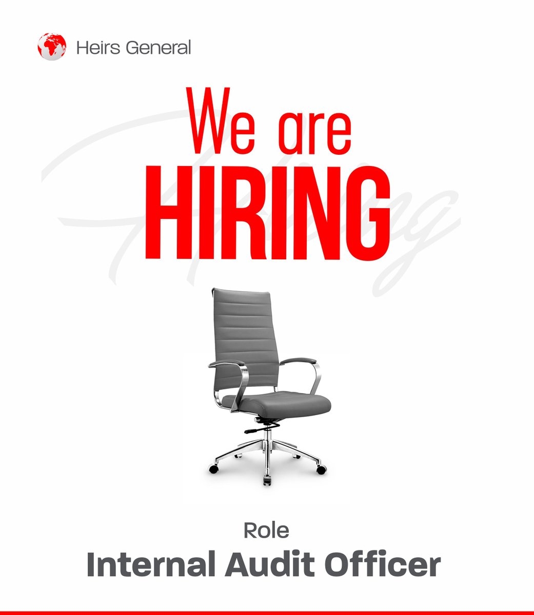 HeirsInsurance_'s tweet photo. We are hiring for the role of Internal Auditor.
Are you interested or do you know someone who fits the role?
Click the link to apply now - https://t.co/16vQy4ukn3 and join the #SimpleLifeCrew
#Vacancy #WeAreHiring https://t.co/etsU5gJ3fY