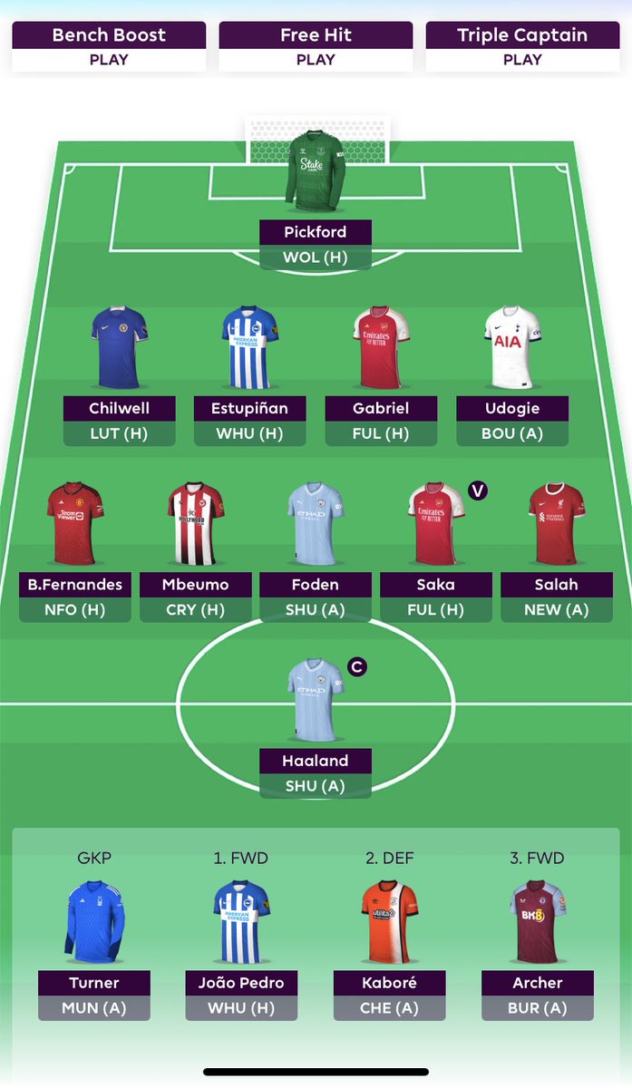 FPL_Simpson1's tweet photo. Current thoughts for GW3 🌍812k
1FT 0.0 ITB

Option 1 - Gabriel to Henry 

Option 2 - Salah to odegaard/mitoma /Maddison  and Pedro to Jackson -4

Option 3 - roll the FT 

Vote down below ✅

#FPLCommunity #FPL #GW3 https://t.co/gRO08fSQEw