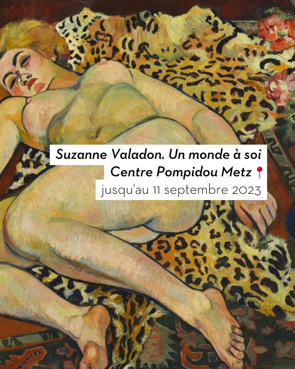 👩‍🎨 Le saviez-vous ?
En 1894, Suzanne Valadon expose pour la première fois dans un Salon, et pas n’importe lequel ! Le Salon des Beaux Arts, le 1er à être ouvert aux artistes femmes.

🏛️ Jusqu’au 11 septembre 2023, admirez le travail de #SuzanneValadon au <a href="/PompidouMetz/">Centre Pompidou-Metz</a>