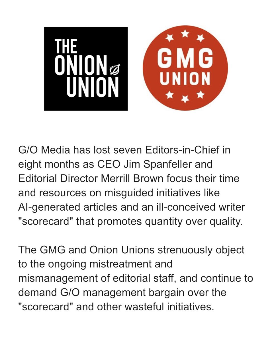 Our statement on the exodus of Editors-in-Chief from G/O Media sites