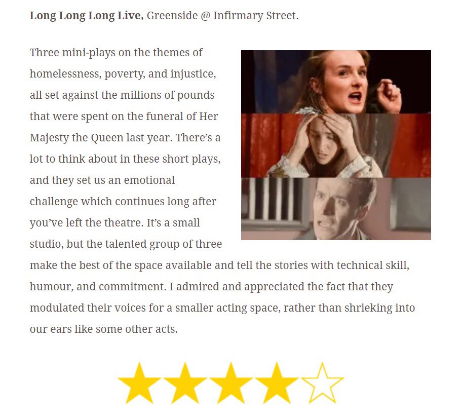 Full review published! ⭐️⭐️⭐️⭐️

1:40pm <a href="/GreensideVenue/">Greenside Venues</a> infirmary street 🌱 sprout studio!

Everyday this week! 2-4-1 tickets 🔥