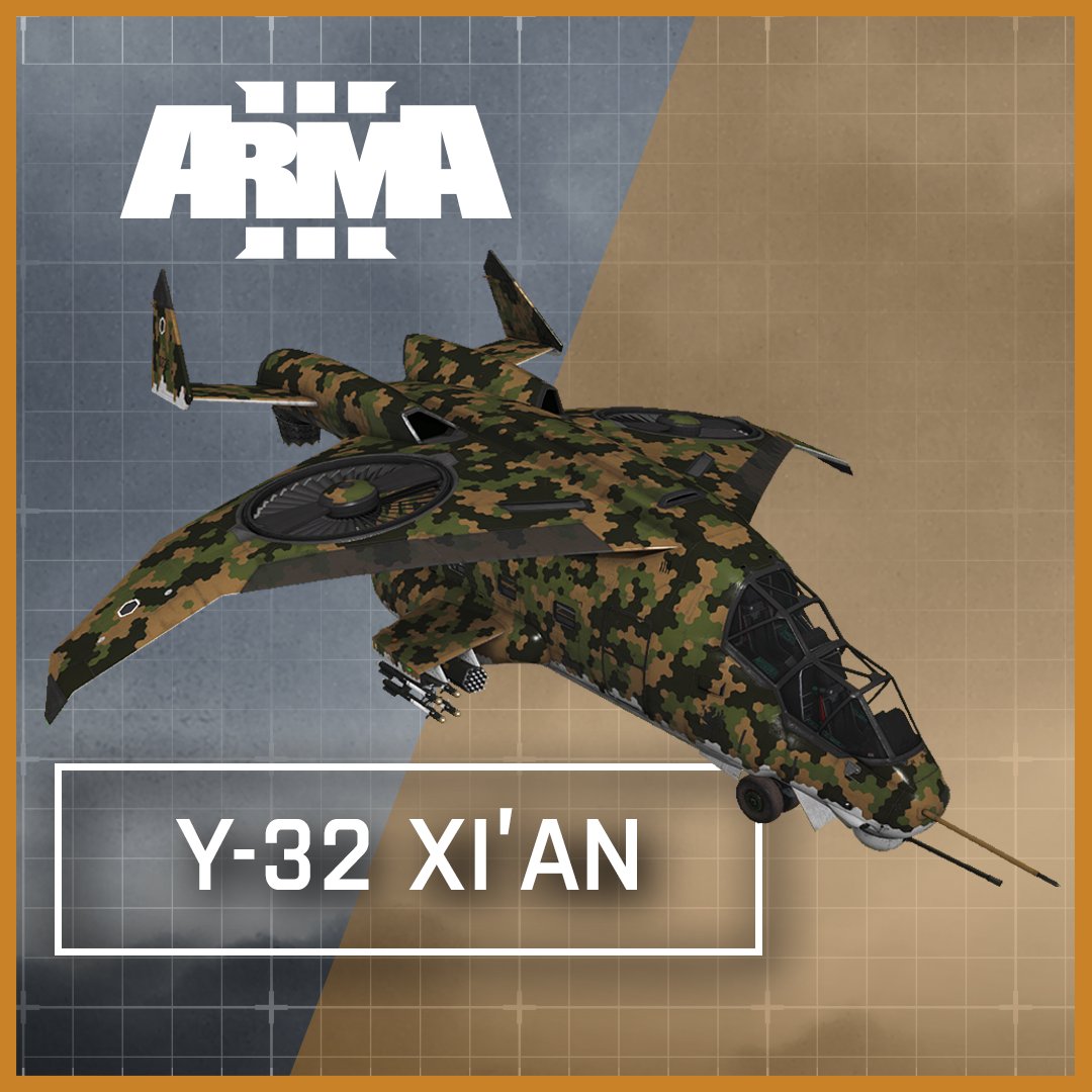 ArmaPlatform's tweet photo. #Arma3 #LegendaryAssets
#18 - Y-32 Xi'an (Apex Expansion)
By far the largest CSAT joint development project to date, the Y-32 was troubled by the conflicting requirements of participating countries for a VTOL aircraft. (1/3) https://t.co/3SJ9GRDuzi