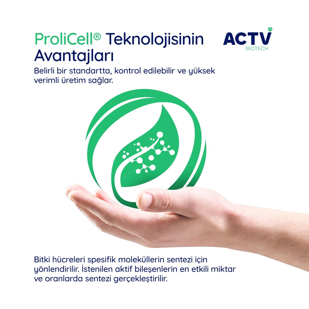 ProliCell® Teknolojisinin Avantajları
Belirli bir standartta, kontrol edilebilir ve yüksek verimli üretim sağlar.

Bitki hücreleri spesifik moleküllerin sentezi için yönlendirilir. İstenilen aktif bileşenlerin en etkili miktar ve oranlarda sentezi gerçekleştirilir.